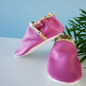 🔴PROMO -50% Chaussons fuchsia et doublure paon doré 20/21