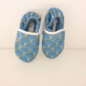 🔴PROMO -50% Chaussons paon bleu et doré 16-17