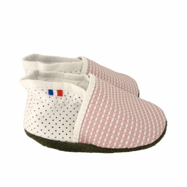 Chaussons Bébé Bout'chou à Carreaux Vichy Bleu Et Blanc - Taille 20-21 Mois, Neufs